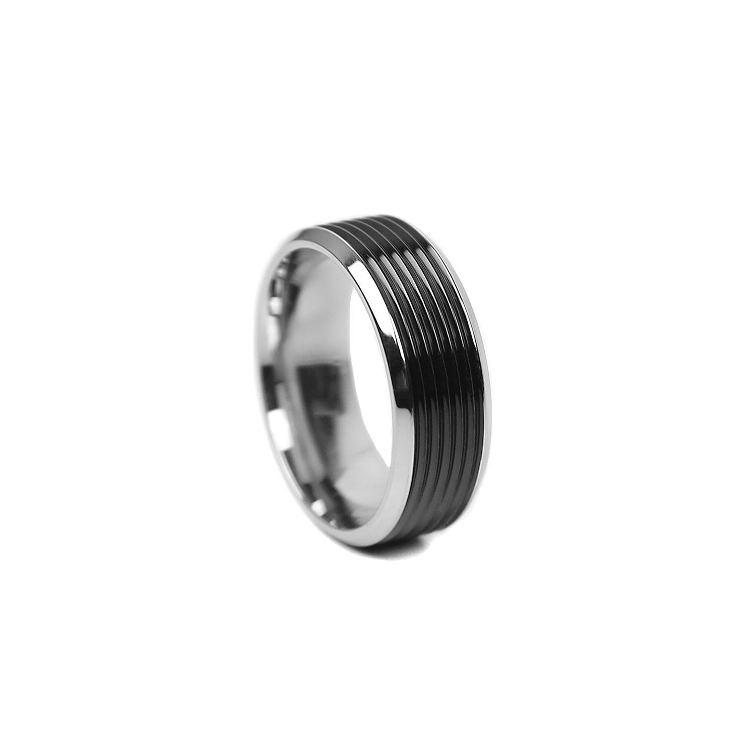 Ecliptic Ring - Men's Ring - Men's Band - Black and Silver Ring