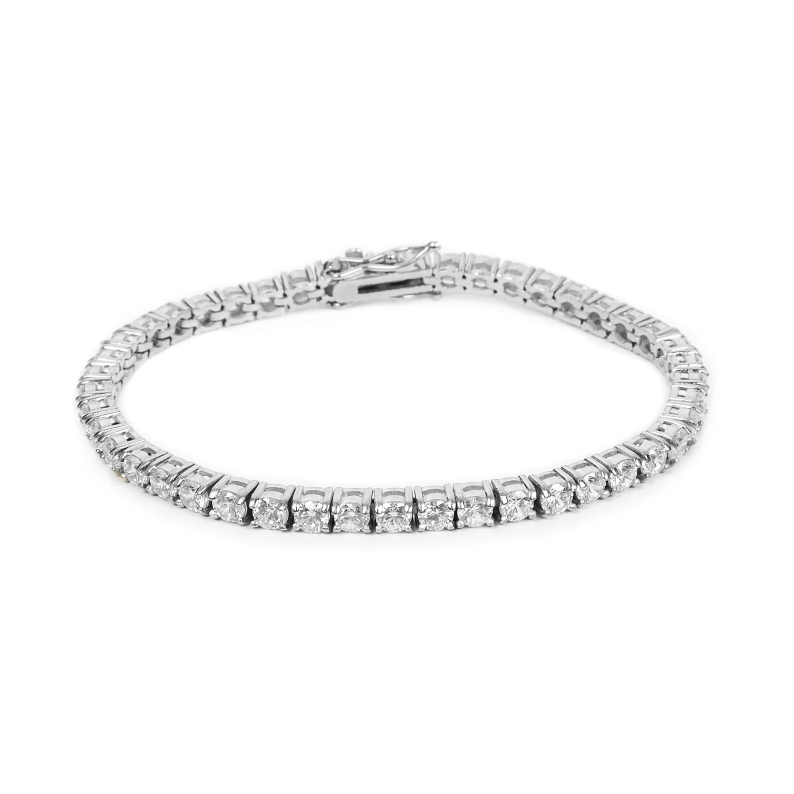Men's Tennis Bracelet Silver 4mm Men's Bracelet Etsy