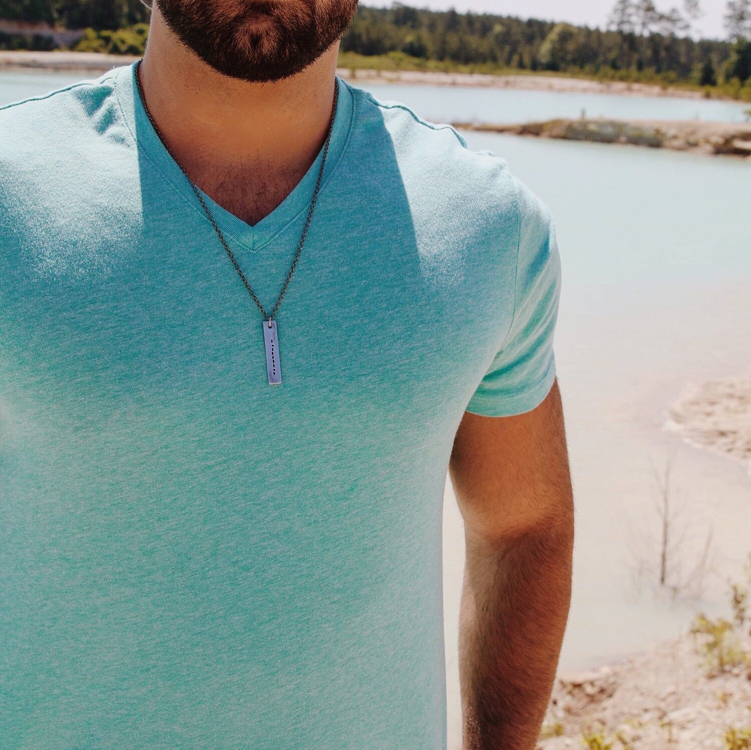 Morse Code Necklace - Secret Message Necklace - Men's Necklace - Unisex Jewelry - Personalized Necklace by Modern Out