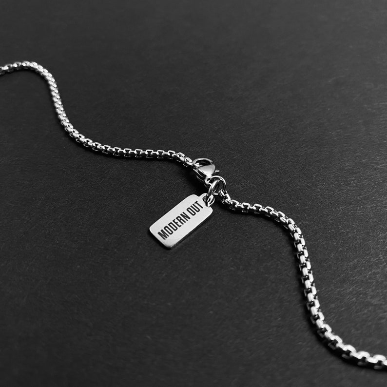 Men's Necklace Steel Box Chain Necklace Masculine - Etsy