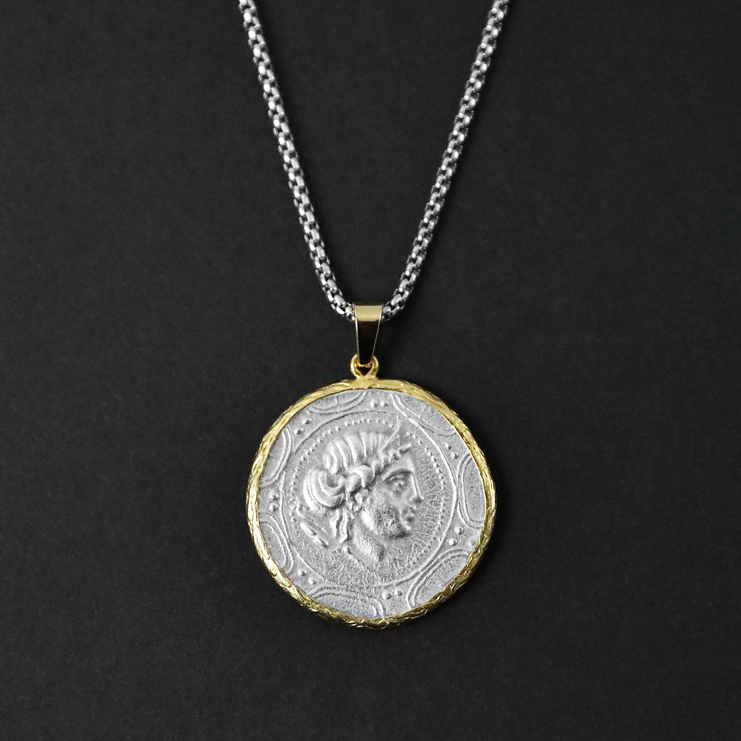 Goddess Artemis Coin Necklace Men's 