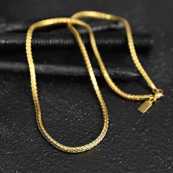 Buy Men's Chain Necklace Foxtail Chain 4mm Gold Chain Necklace