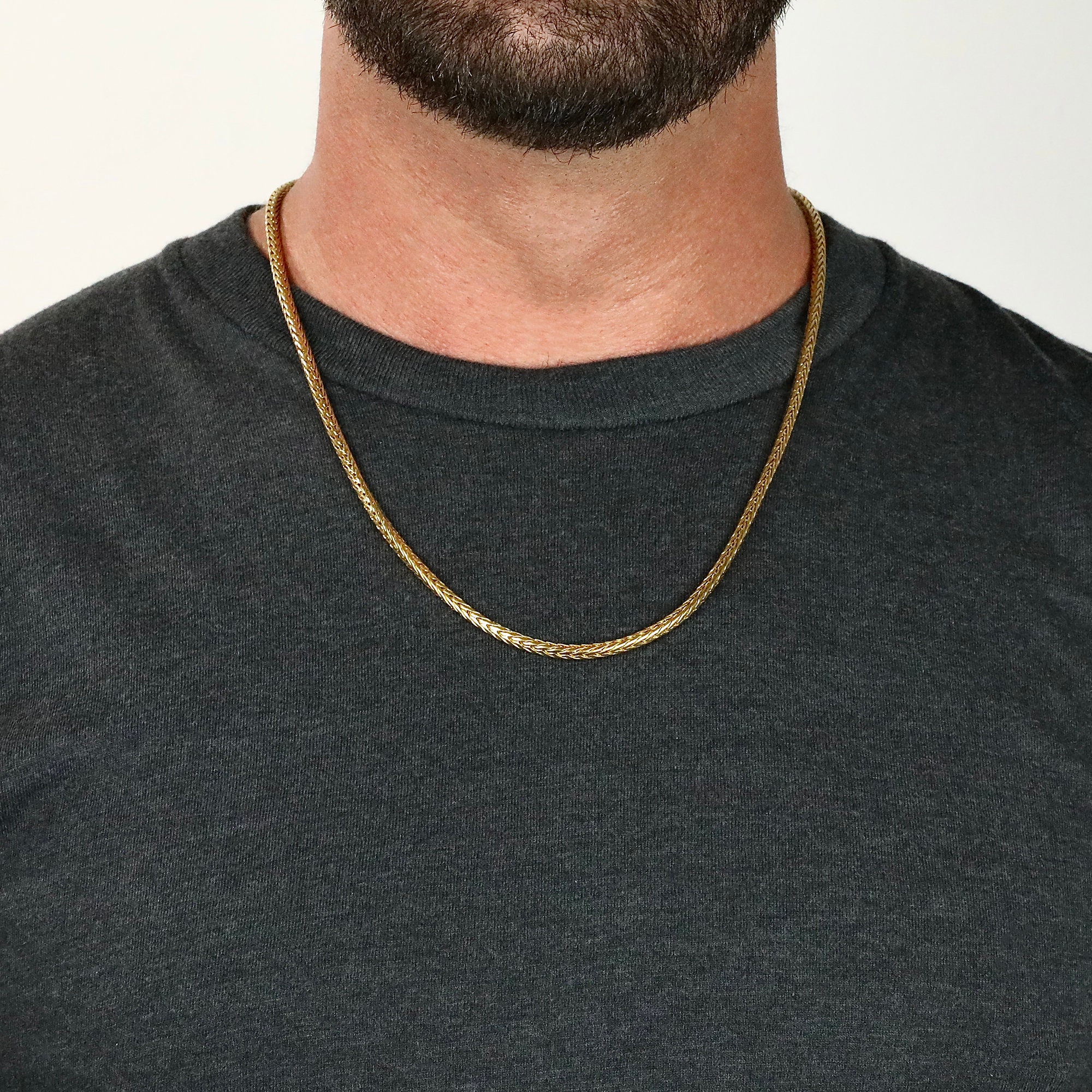 Men's foxtail chain best sale necklace