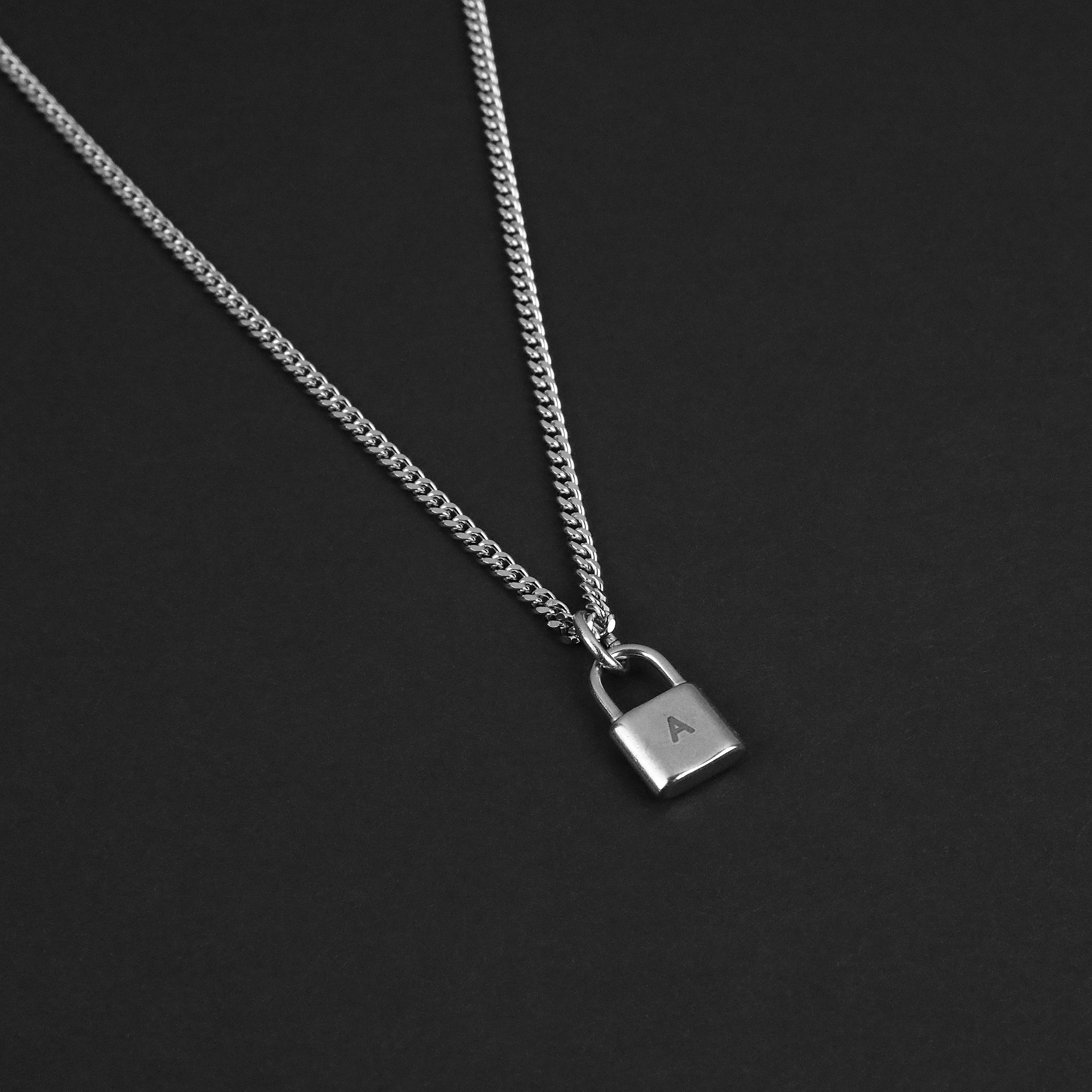 Men's Minimal Custom Lock - Locked In Necklace - Waterproof Stainless Steel Jewelry by Modern Out