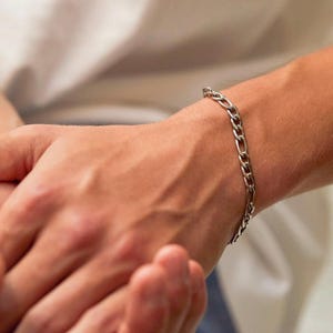 Figaro Chain Bracelet - Men's Bracelet - 6mm Stainless Steel Bracelet - Men's Jewelry - Bracelet by Modern Out