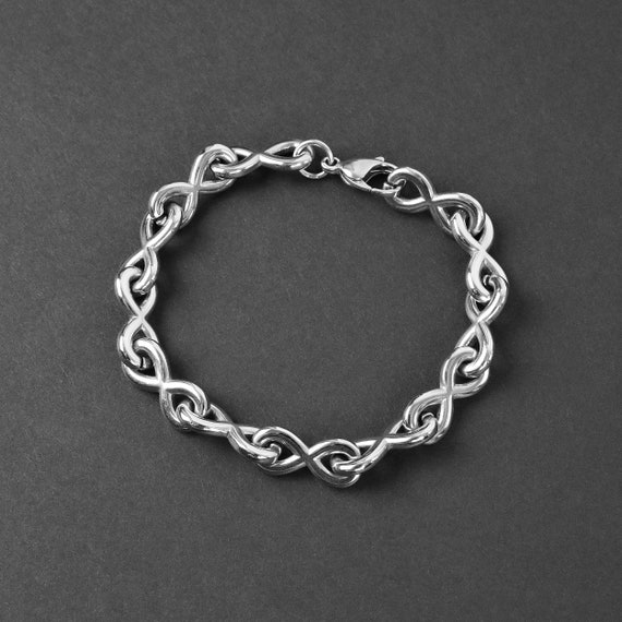 Men's Chain Bracelet - Infinity Chain Bracelet 10mm