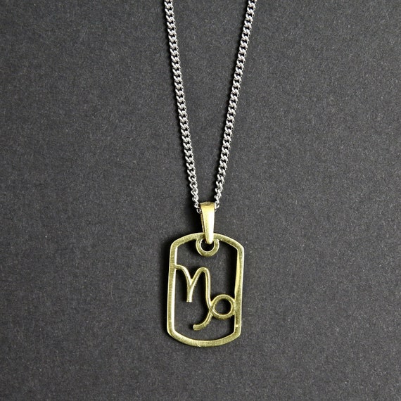 Capricorn Zodiac Necklace Men's 