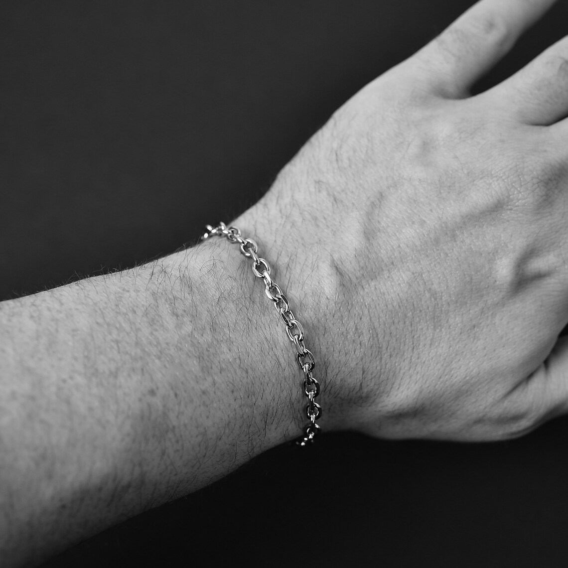Cable Chain Bracelet Men's Bracelet Men's Chain Etsy