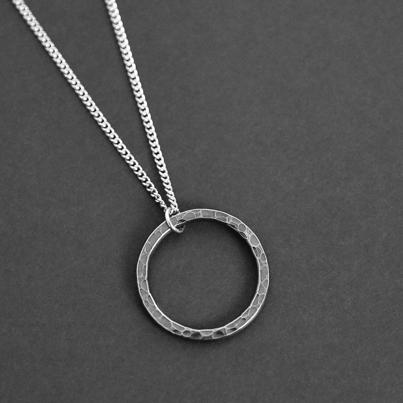 Good Karma Necklace Men's Necklace Steel Circle Necklace Unisex Jewelry Gift for Him Circle Pendant by Modern Out image 2