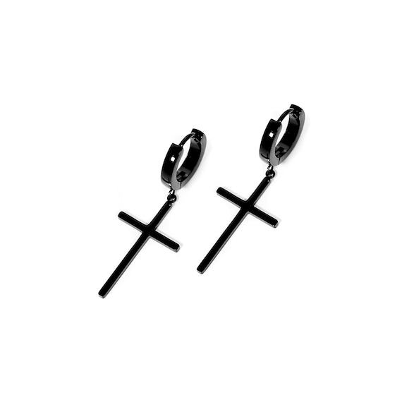Buy Men's Earring Large Cross Earring Stainless Steel Earrings