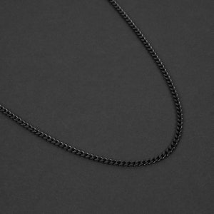 Mens Black Cuban Chain Necklace Stainless Steel Chain Waterproof Jewelry Necklace by Modern Out image 4