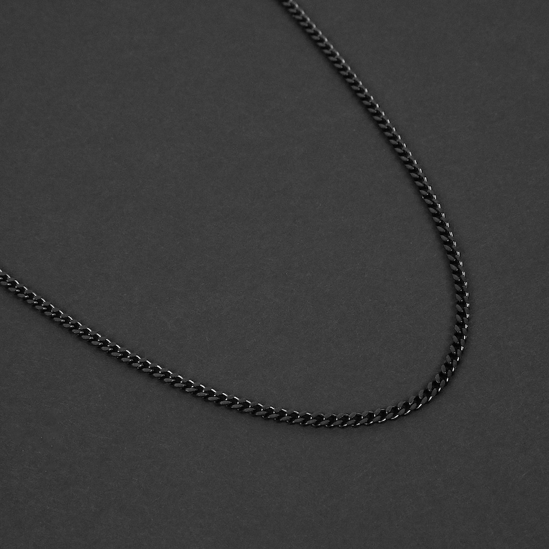 Mens Black Cuban Chain Necklace Stainless Steel Chain Waterproof Jewelry Necklace by Modern Out image 4