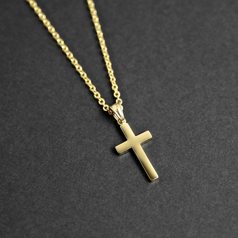 Men's Cross Necklace Modern Cross Necklace Cross Necklace Waterproof Necklace Masculine Necklace Necklace by Modern Out Gold