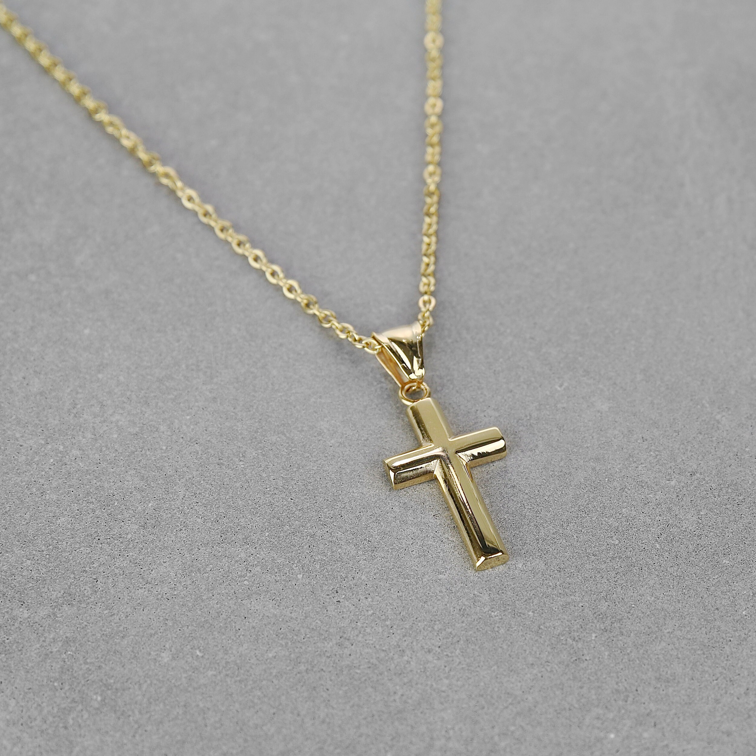 Bold Gold Cross Necklace - Men