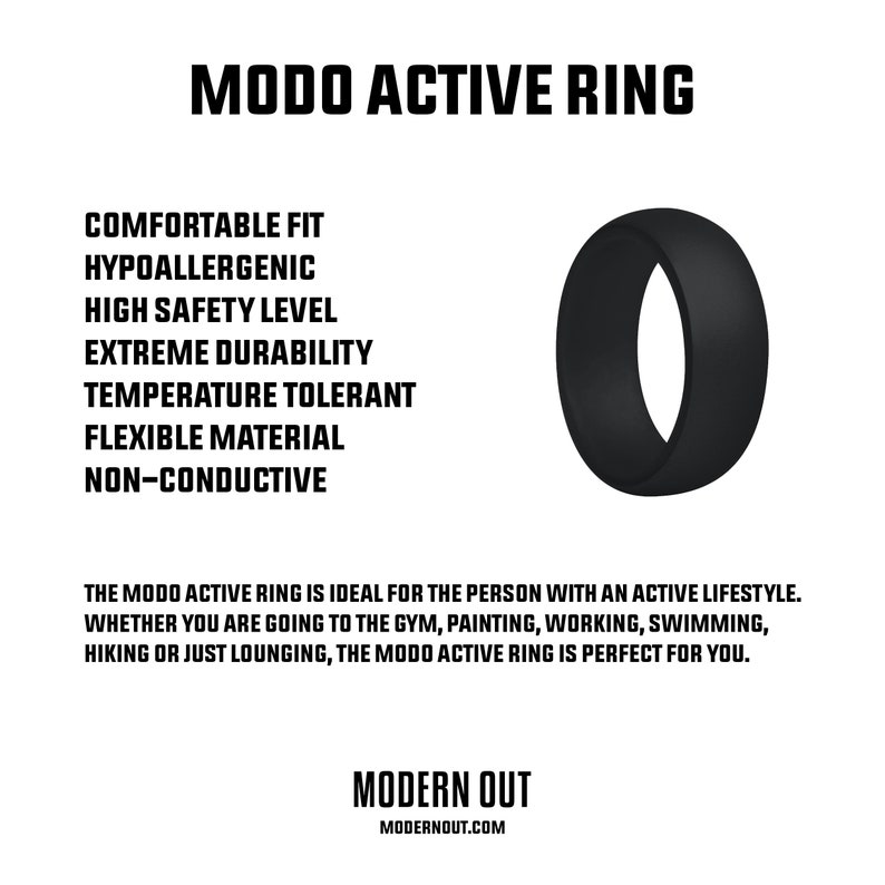 by Modern Out MODO Active Ring Black Silicone