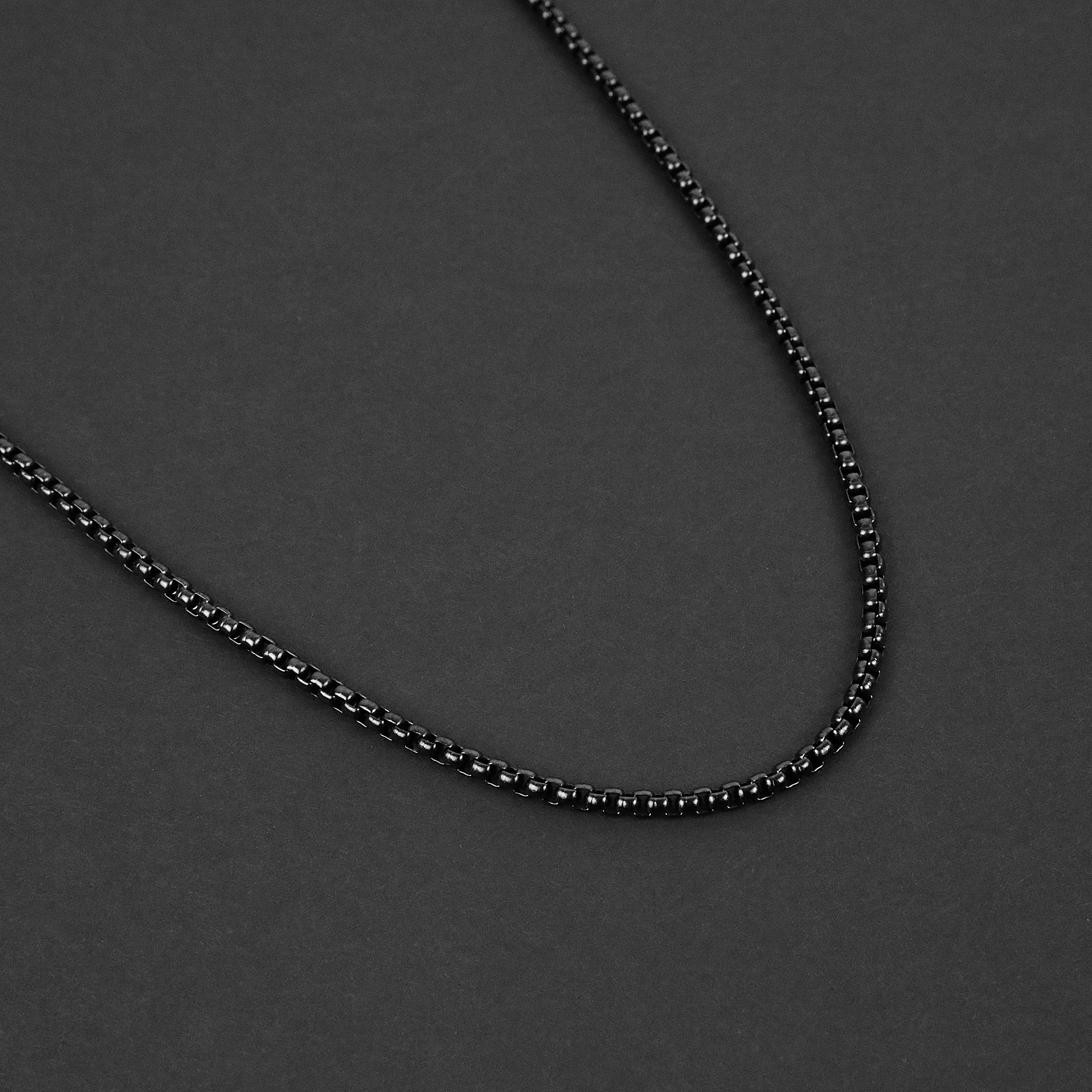 Thin black chain necklace deals