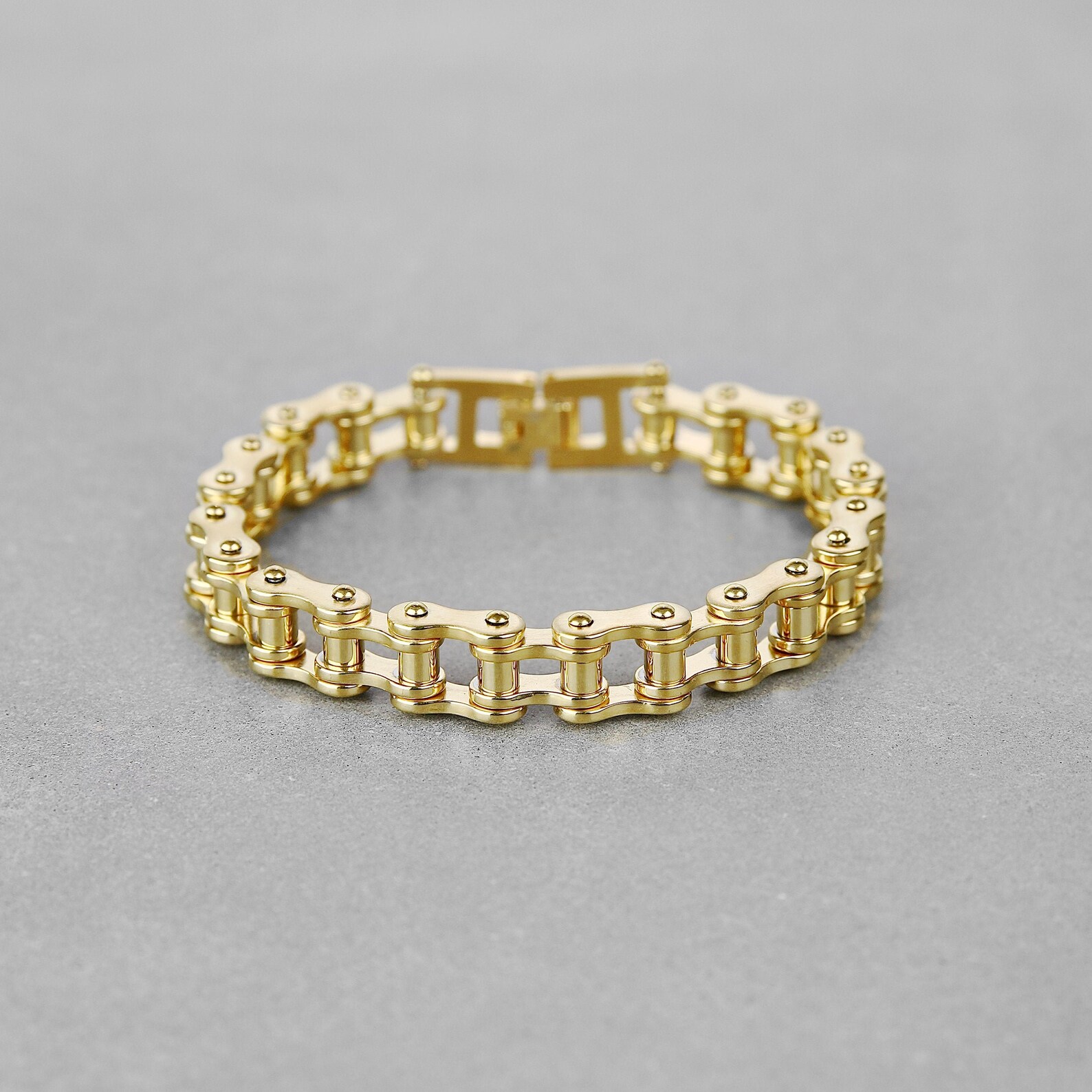 Gold Bike Chain Bracelet Men's Bracelet Stainless Etsy Denmark