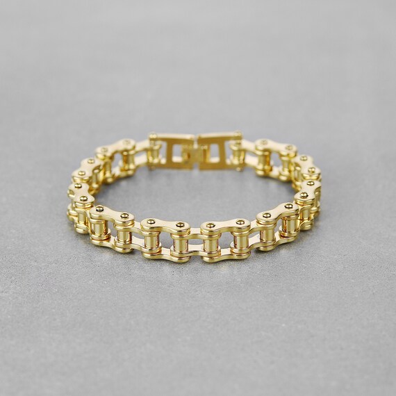 Gold Bike Chain Bracelet Men's Bracelet 
