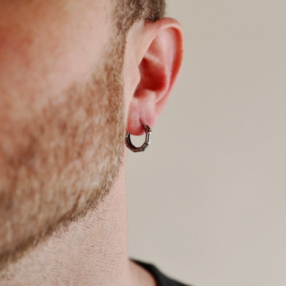 Demon Giet Aanzetten Herenoorbel Hepta Hoop Earring RVS oorbellen voor heren - Etsy Nederland