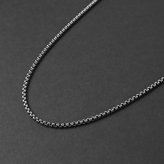 COOLSTEELANDBEYOND Collana Bavaglino Multistrato In Lega Con Zirconie Cubiche - Boemo Argento Nero, Lunghezza 43 Cm - 2