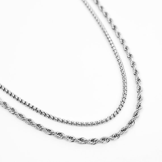 Men's Necklace Stack Rope Box Chain Masculine Chains Stainless Steel Chains  Waterproof Jewelry Necklace by Modern Out 