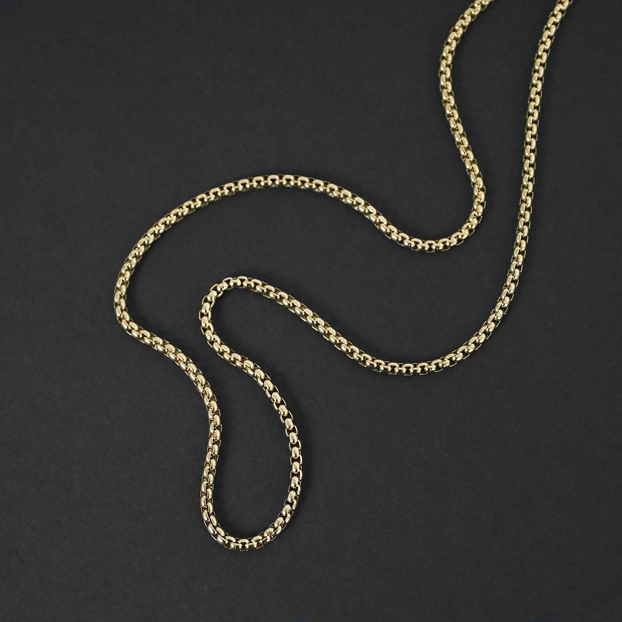 Men's Gold Chain Necklace Thick Box Chain Necklace 3.5mm Etsy