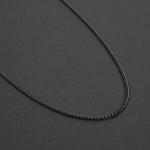 Mens Black Cuban Chain Necklace Stainless Steel Chain Waterproof Jewelry Necklace by Modern Out image 2