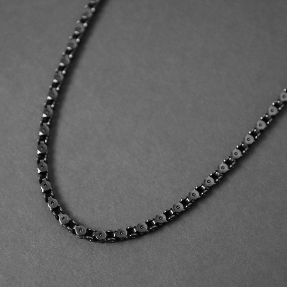 Men's Black Bike Chain Necklace 5mm 