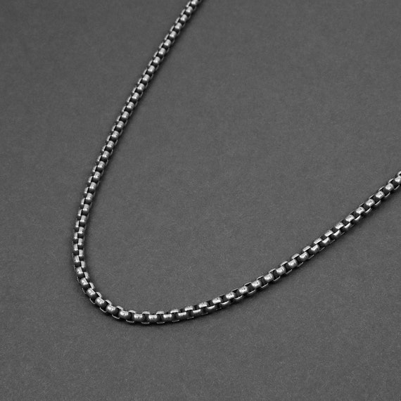 Heavy silver cheap box chain