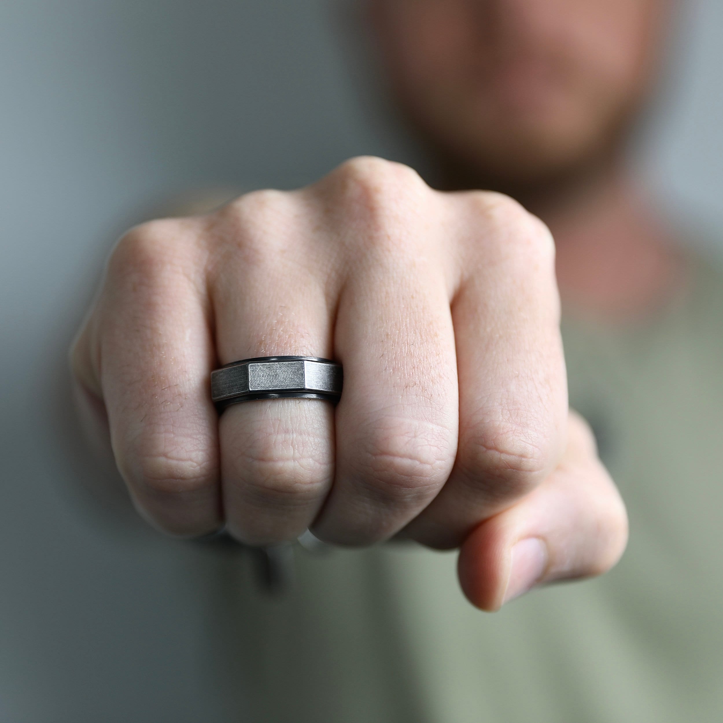 Beydodo Stainless Steel Personalized Ring - Men's Punk Signet Ring Size 7 To 12 - View #6