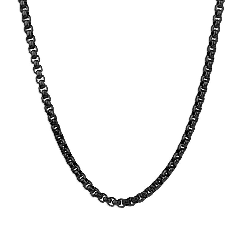 Men's Black Chain Necklace Thick Box