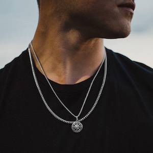 Seeker Compass Pendant Necklace - Men's Necklace - Stainless Steel Necklace - Pendant Necklace - Waterproof Necklace for Men by Modern Out