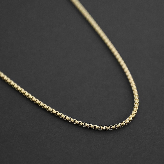 Mens gold online box chain necklace