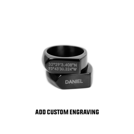 Black men's ring engravable deals