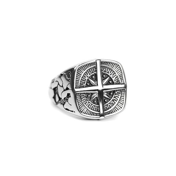 Journey Compass Ring in Silver - Men's Ring - Men's Band