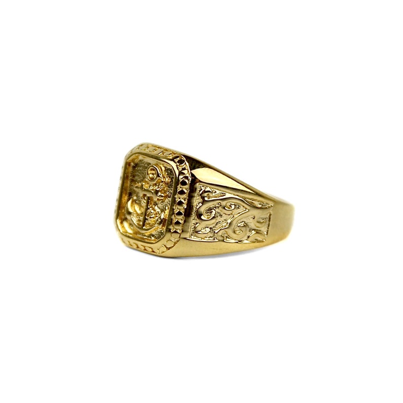Anchor Ring in Gold Men's Ring Men's Band Stainless Steel Ring Men's Jewelry Rings for Men by Modern Out image 3