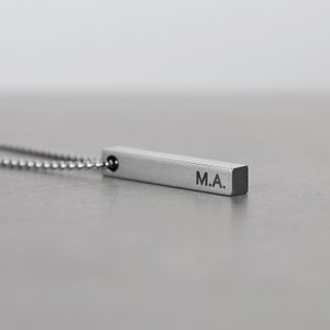 Bar Necklace Men's Necklace Customized Bar Pendant Names and Initials Men's Jewelry Personalized Unisex Necklace by Modern Out image 5