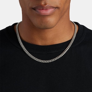 Men&#39;s Chain Necklace - Cuban Chain 5mm - Waterproof Chain - Thick Steel Chain - Necklace by Modern Out