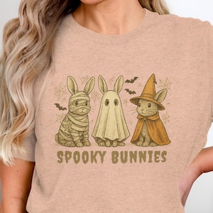 Spooky Bunnies Halloween T-Shirt | Witch Ghost Mummy Rabbit Apparel Gift