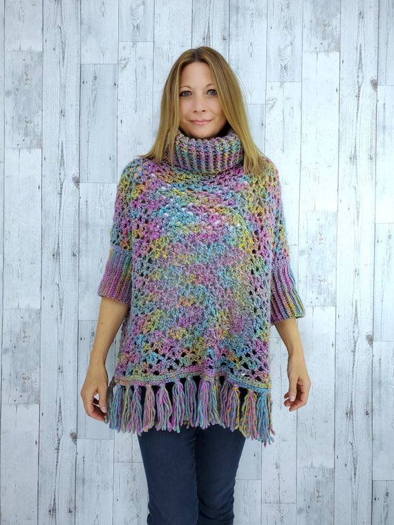 Cozy poncho sweater top