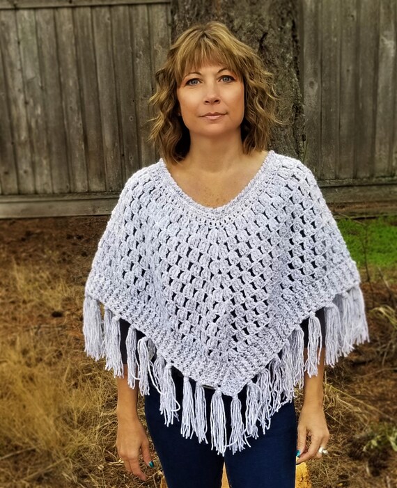 Poncho Tricoté Femme - Motif Tressé, Col En V, Ourlet Asymétrique - Manches Longues - Pour Automne/hiver Et Voyage - 8