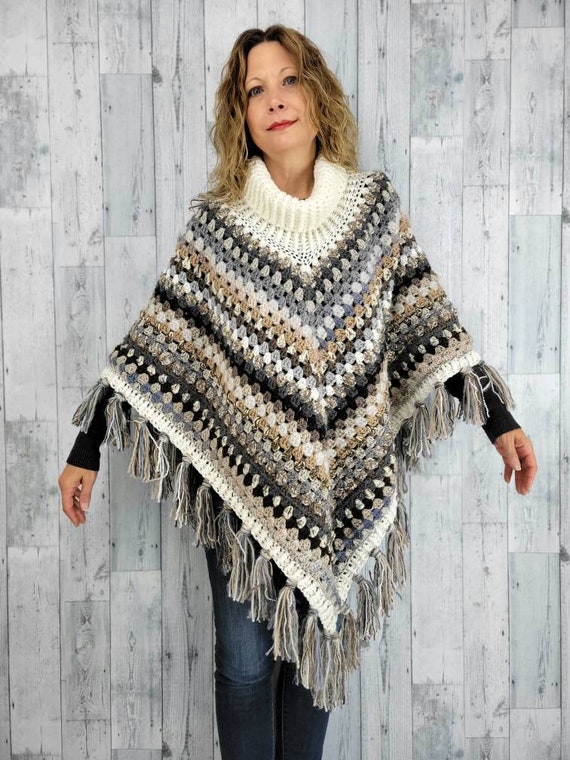 Grey Crocheted Poncho Grey Crocheted Poncho