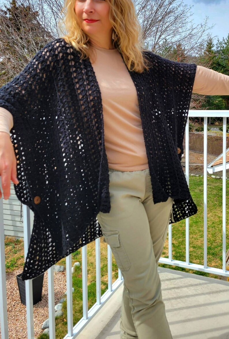 Women's Ruana Crochet Poncho for Women/ Light Cable Knit - Etsy