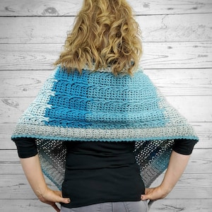 Blue Crochet Poncho For Women, Cowl Neck Poncho Sweater, Cozy Winter Poncho, Chunky Knit Poncho, Cable Knit Soft Poncho, Loose Fit Sweater image 6