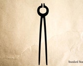 Tongs Rubber Stamp - 2 x 2 inches