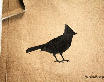 1//2 Inch Mini Cardinal Bird Solid Rubber Stamp for Stamping Crafting Planners