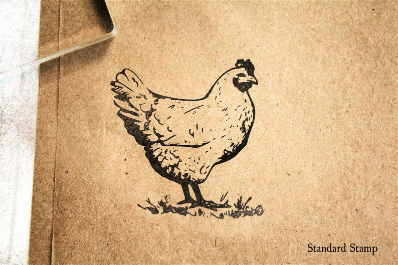 Classic Chicken Rubber Stamp 2 x 2 inches Etsy