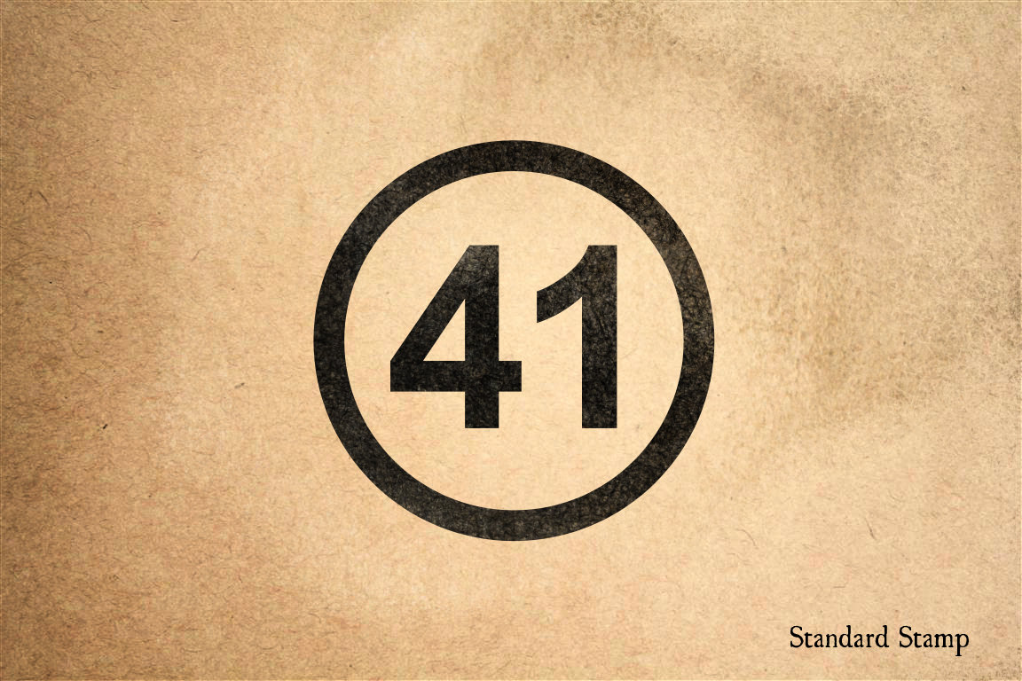 Number 41 Rubber Stamp 2 X 2 Inches Etsy