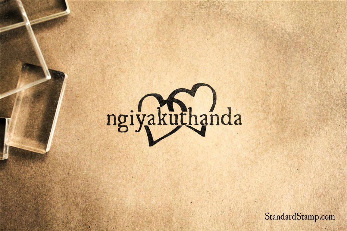 I Love You in Zulu Rubber Stamp 2 x 2 inches Etsy