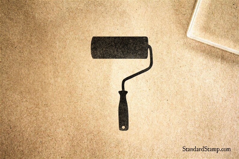 Paint Roller Rubber Stamp 2 x 2 inches Etsy